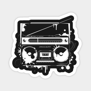 Ghettoblaster graffiti white motif Magnet