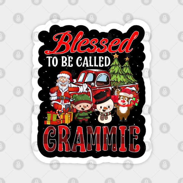 Blessed To Be Called Grammie Christmas Buffalo Plaid Truck Magnet by intelus