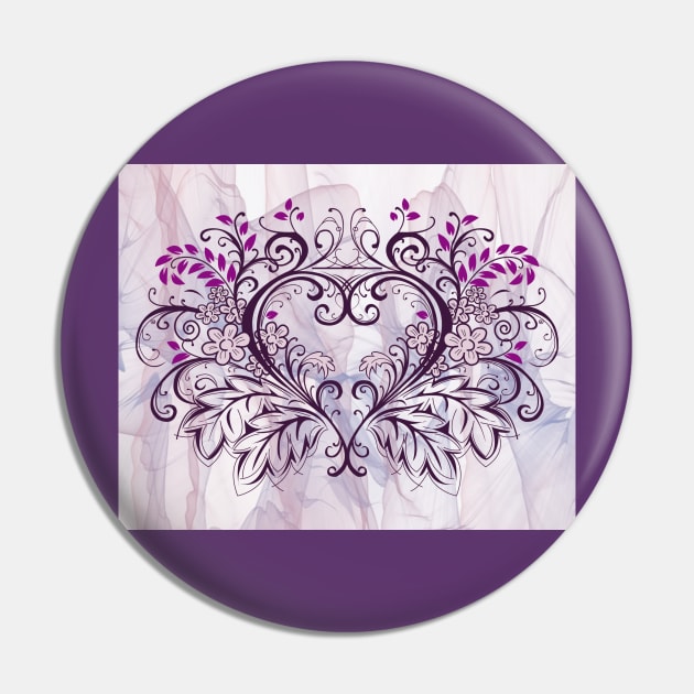 Purple Leaf Heart on Abstract Background Pin by allthumbs