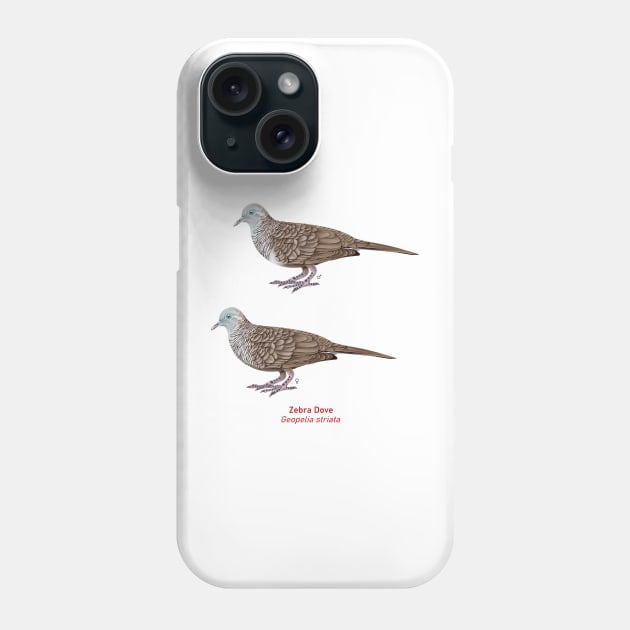 Zebra Dove | Geopelia striata ⚥ Phone Case by bona 