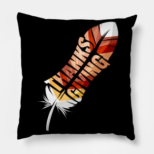 Noble Colorful Turkey Feather Thanksgiving Pillow