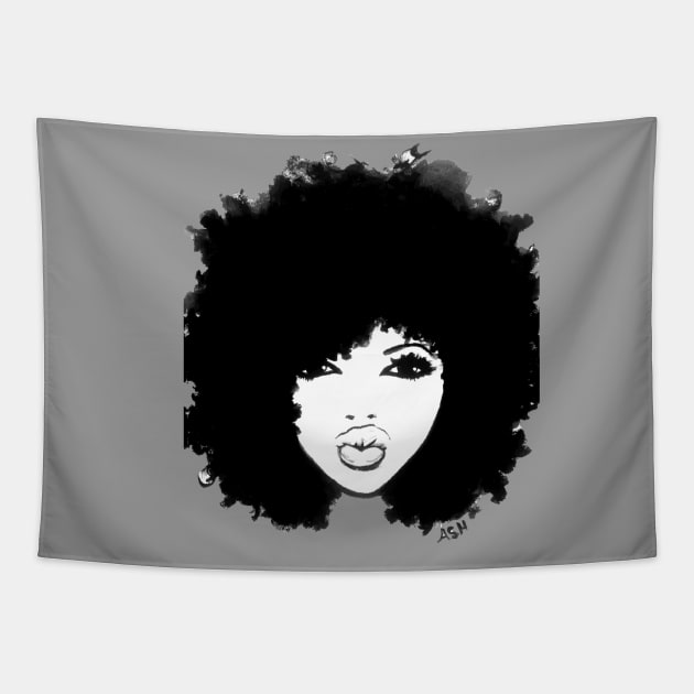 Natural Hair Curly Hair Autumn Black Afro Tshirt/Tees Tapestry by EllenDaisyShop