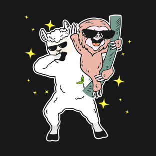 Sloth Dabbing Llama T-Shirt