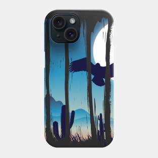 Flight of the eagle at moonlight Phone Case