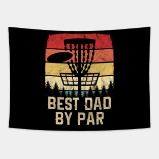 Retro Best Dad By Par Disc Golf Player Tapestry