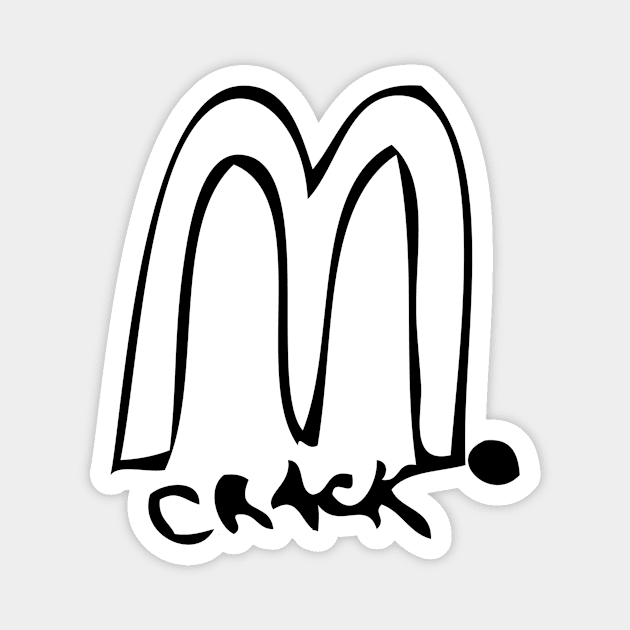 Crack Doodle Black Magnet by Mijumi Doodles