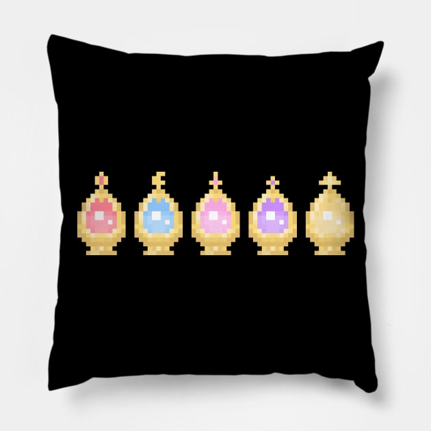 Pixel Soul Gems Pillow by Lorihime