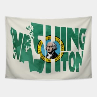 Washington Typo Map Tapestry