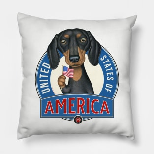 Dachshund United States of America Pillow