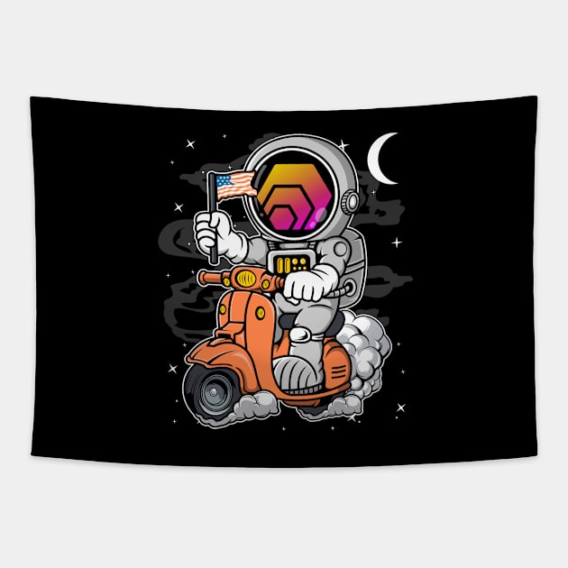 Astronaut Scooter HEX Coin To The Moon HEX Crypto Token Cryptocurrency Blockchain Wallet Birthday Gift For Men Women Kids Tapestry by Thingking About