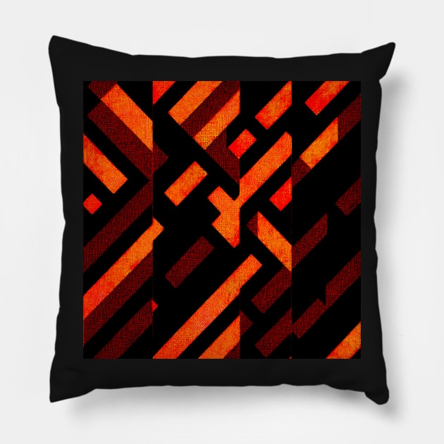 Cyberpunk red black military camo pattern Pillow by SJG-digital