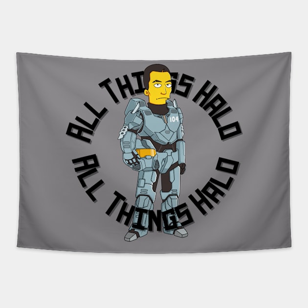 Halo x Simpsons Fred-104 Tapestry by All Things Halo