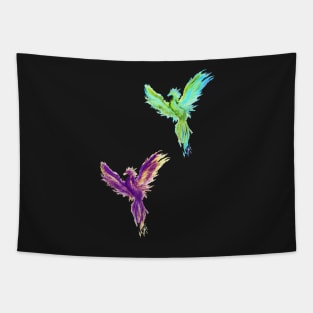 purple/blue phoenix Tapestry