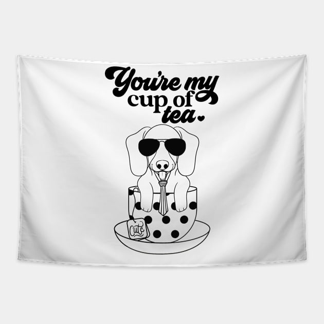 Cup of Tea Dachshund Tapestry by KarmicKal