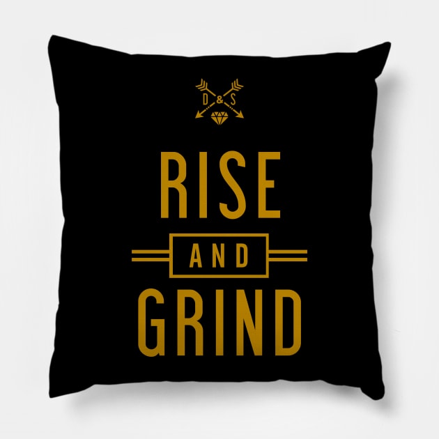 Rise & Grind Pillow by DreamersAndSchemersDesign