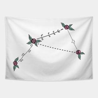 Antlia (Air Pump) Constellation Roses and Hearts Doodle Tapestry