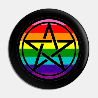 Large Print Pentacle LGBT Flag Gilbert Baker Rainbow Pride Pin