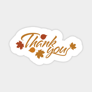 Thank You with Fall Leaves Magnet