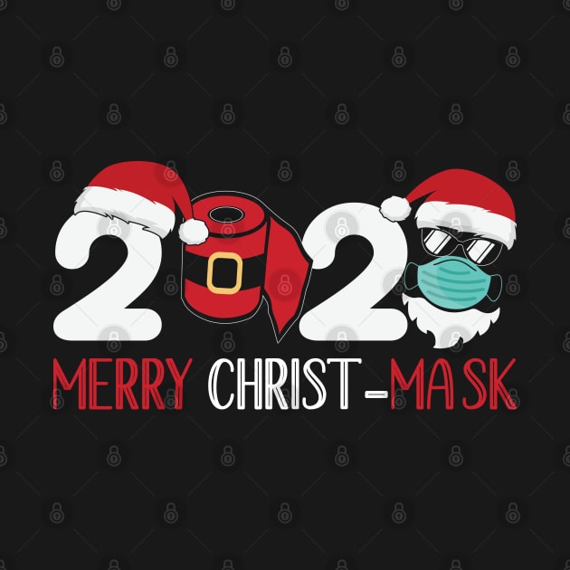 Merry Christ-Mask 2020 Quarantine Christmas Santa Face Mask by DragonTees