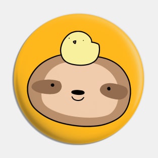 Sloth Face Baby Chick Pin