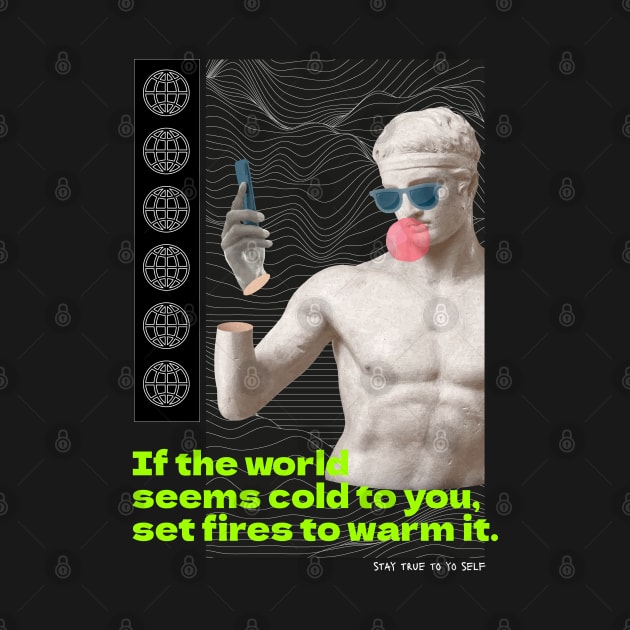 Modern futuristic techno retro quote greek god aesthetic by RedCrunch