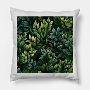 Green Leaves Pattern 14 Pillow