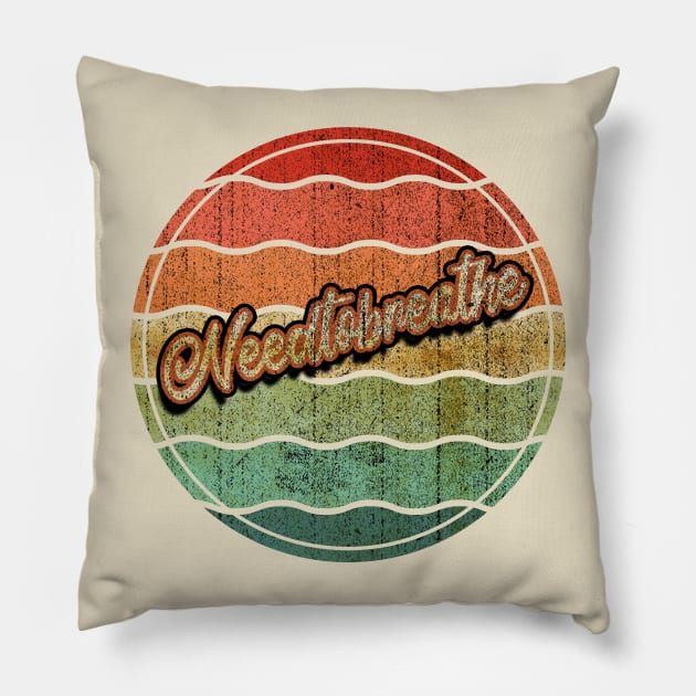 Retro Vintage Needtobreathe Pillow by Electric Tone