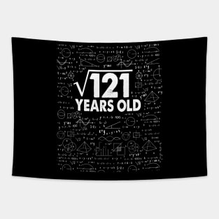 Square Root of 121 11th Birthday 11 Years Old Math Science Lover Gifts Nerdy Geeky Gift Idea Tapestry