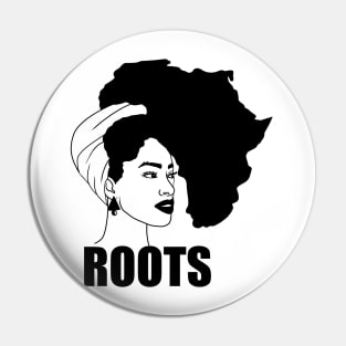 Afro, African Woman Roots, Africa Map, Black Pride Pin