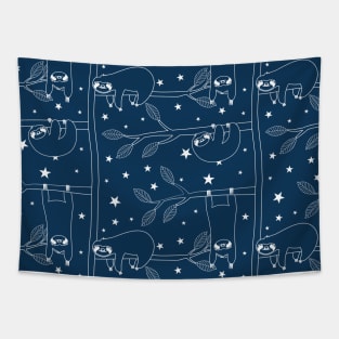 Sleeping Sloth at Night Tapestry