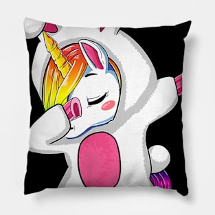 Girls Dabbing Easter Unicorn Shirt Rabbit Costume Gift Women Pillow