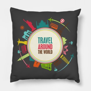 World Travel Monuments Pillow