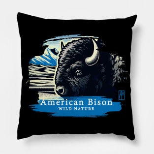 American Bison - WILD NATURE - BISON -1 Pillow