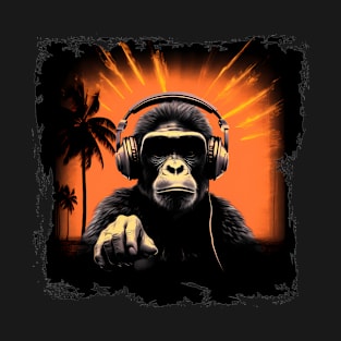 Cool summer monkey ape dj design T-Shirt