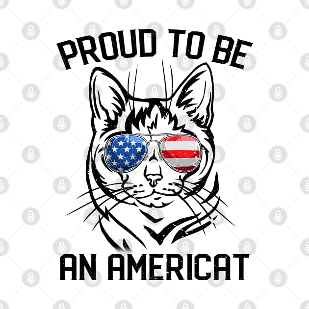 American Cat Shirt 4th Of July Proud To Be Americat Women by nikolay