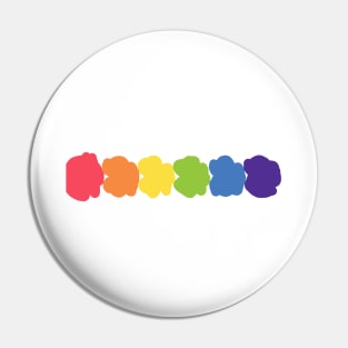 Six Rainbow Colored Blobs Pin