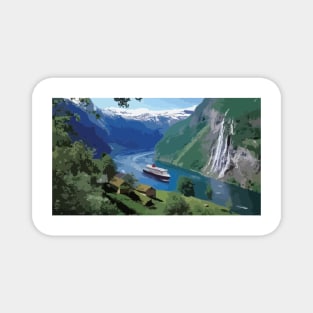 Norway Fjords Painting Magnet