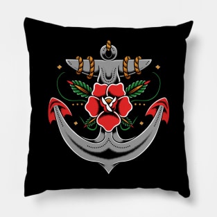 Anchor rose tattoo Pillow