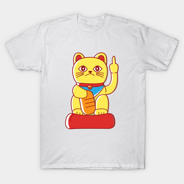 Discover Middle Finger Mis-Fortune Cat - Fortune Cat - T-Shirt