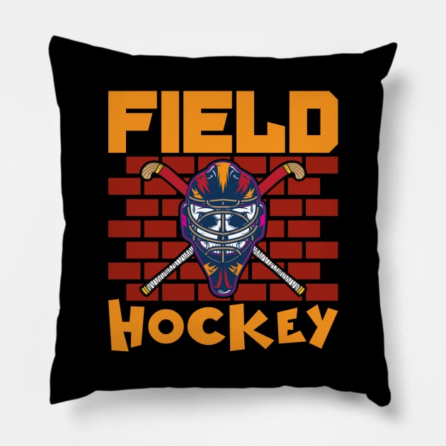 Field Hockey Pillow by maxcode