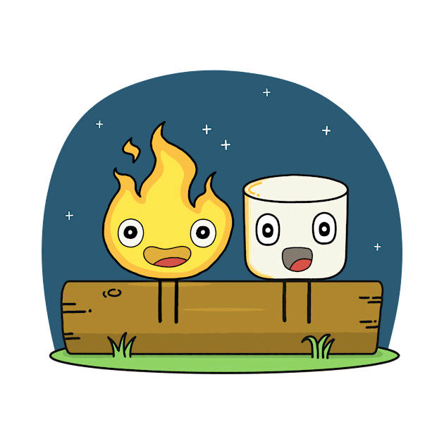 Campfire Friends. Campfire and Marshmallow. by Andy McNally