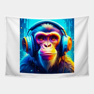 Monkey Headphones Tapestry