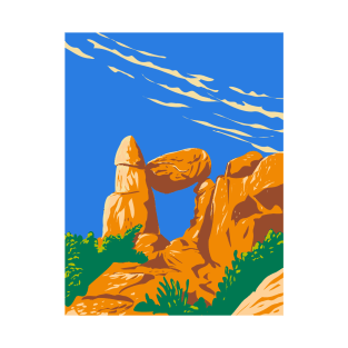 Balanced Rock near Big Bend National Park Texas USA WPA Poster Art T-Shirt