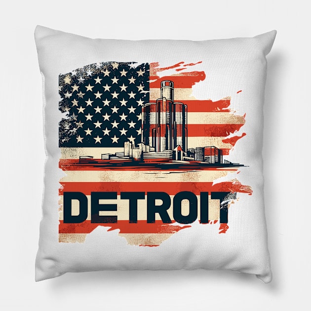 Detroit Pillow by Vehicles-Art