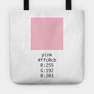 Pink Hex and RGB Code Tote