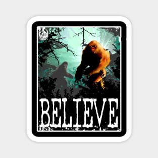 Bigfoot Believe Sasquatch Retro Sci-Fi Vintage Book Cover Cool Forest Magnet