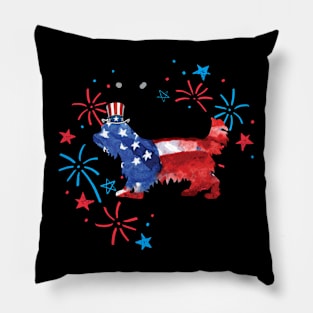 Yorkie Uncle Sam Hat 4Th Of July Pillow