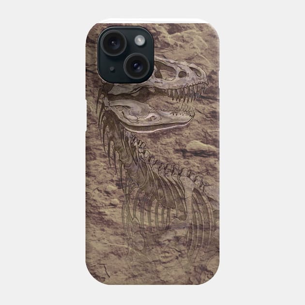 T-Rex Dinosaur skeleton Fossil Phone Case by godaon