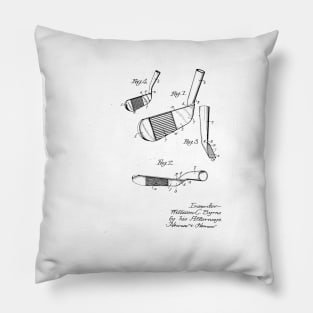 Golf Club Vintage Patent Drawing Pillow