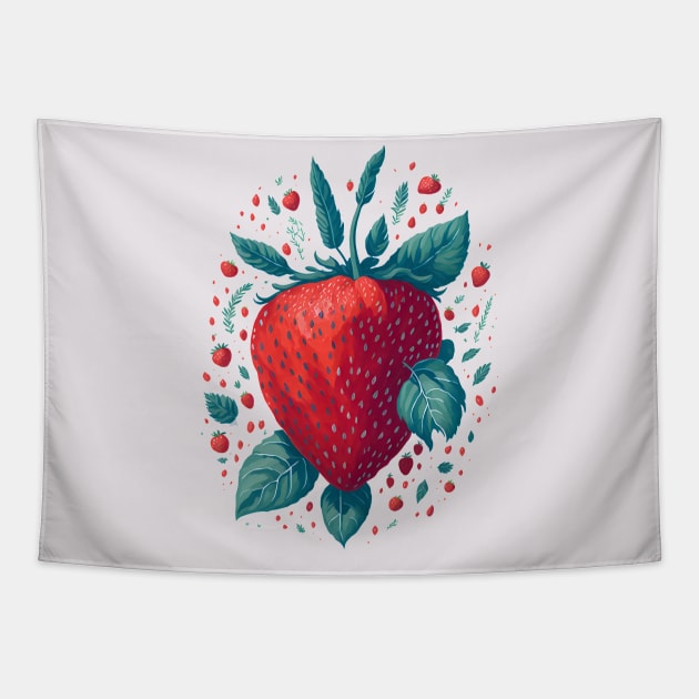 strawberry Tapestry by digital creator bbw